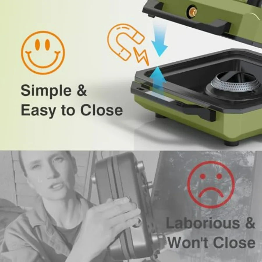 Camping Stove With Windshield 2-Burner Propane Portable Folding