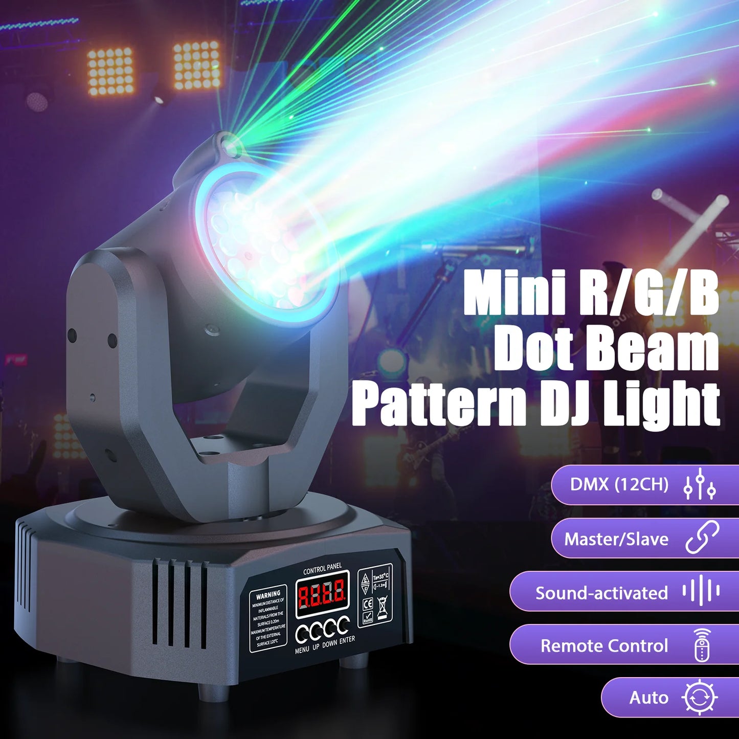 U'King 30W Beam Pattern Moving Head Light DMX RGB Strobe