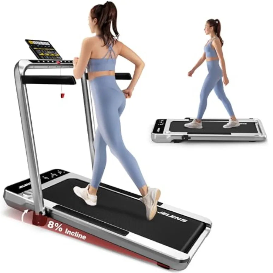 Folding Incline Walking Pad Treadmill With Handlebar for Home Fitness