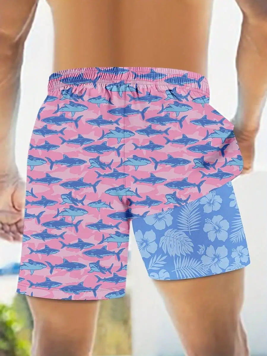 Mens 2 In 1 Swim Trunks With Compression Liner Quick Dry Camouflage Board Shorts