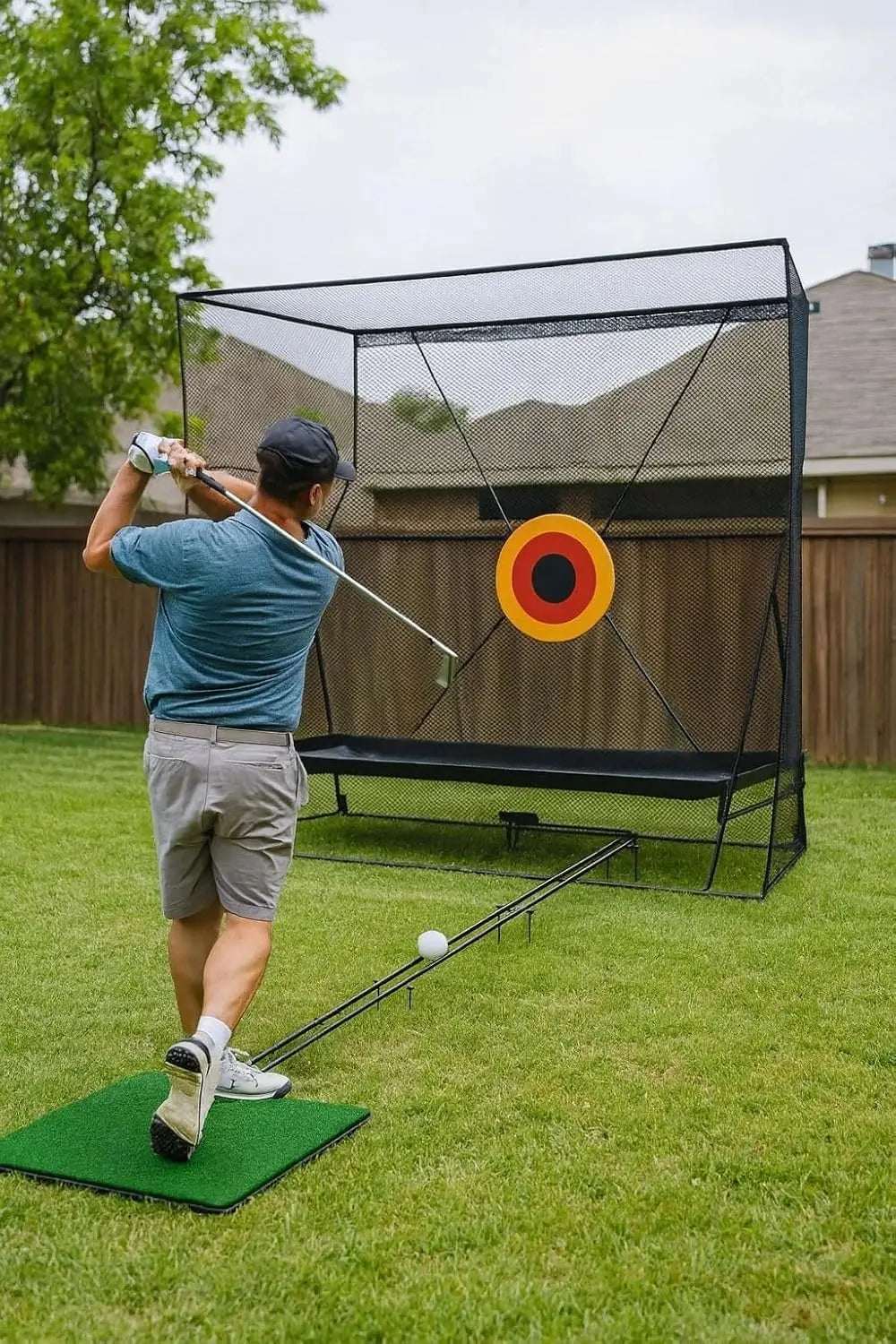 HiMISS Golf Hitting Practice Net with Automatic Ball Return Mat