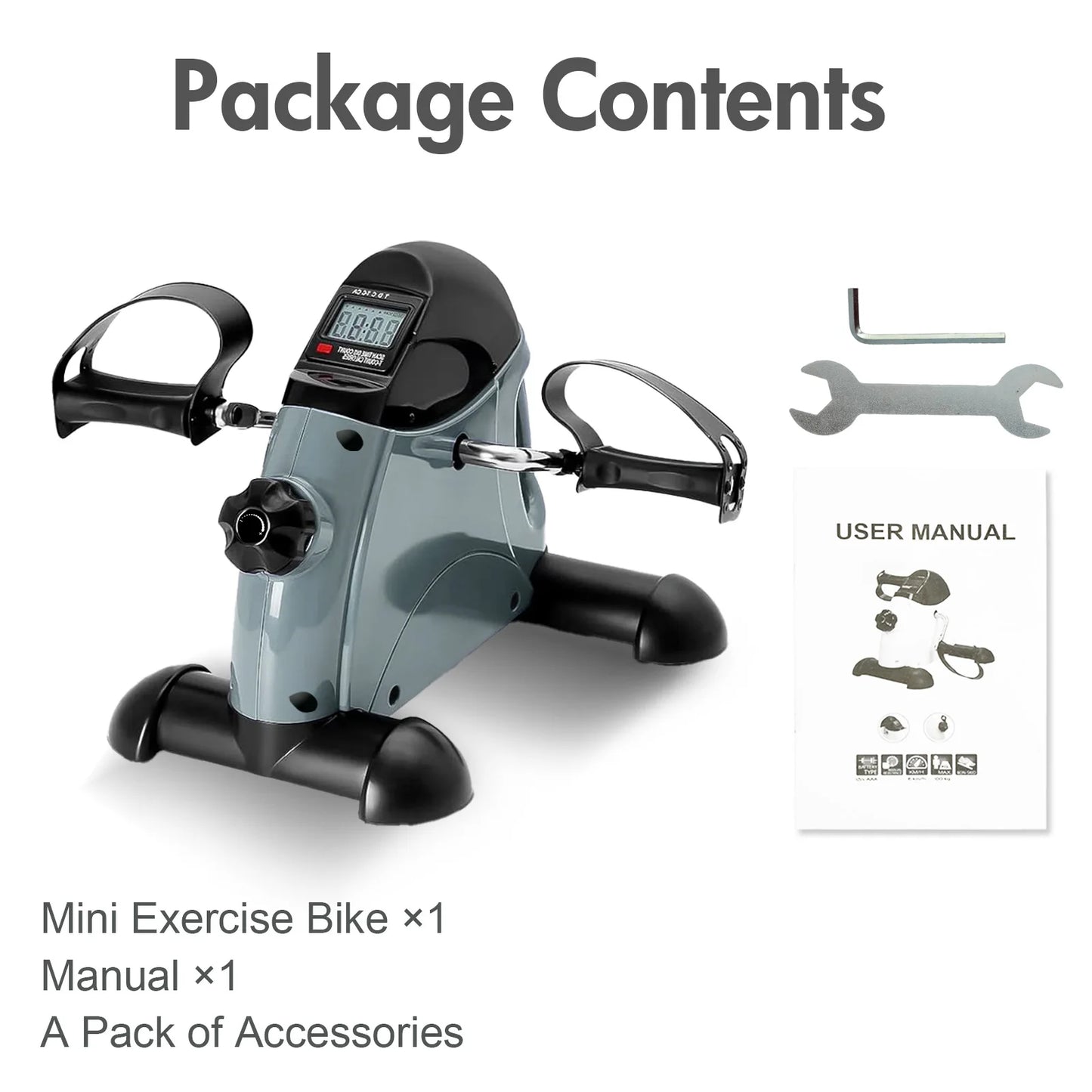 Motorized Mini Under Desk Pedal Exerciser Bike With Digital Display