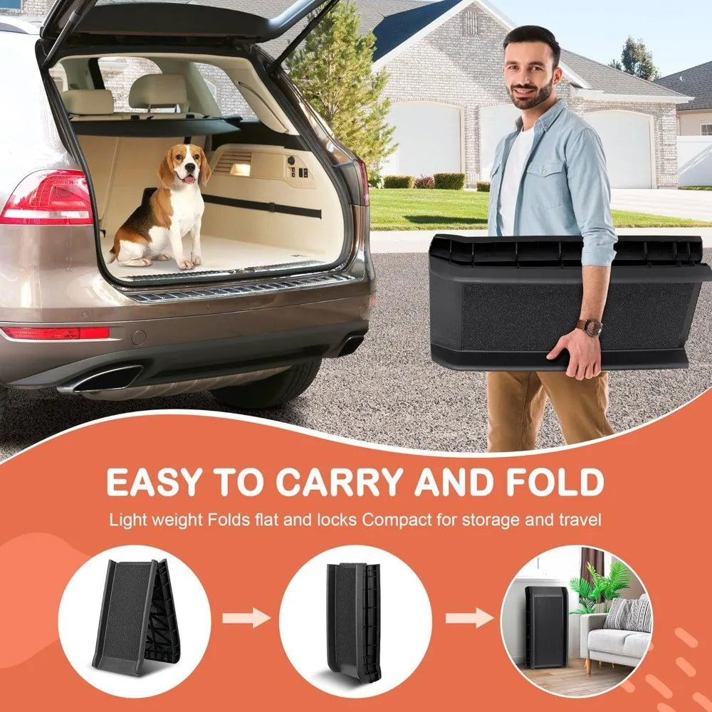 Folding Dog Ramp For Car SUV With Extra Long Rails
