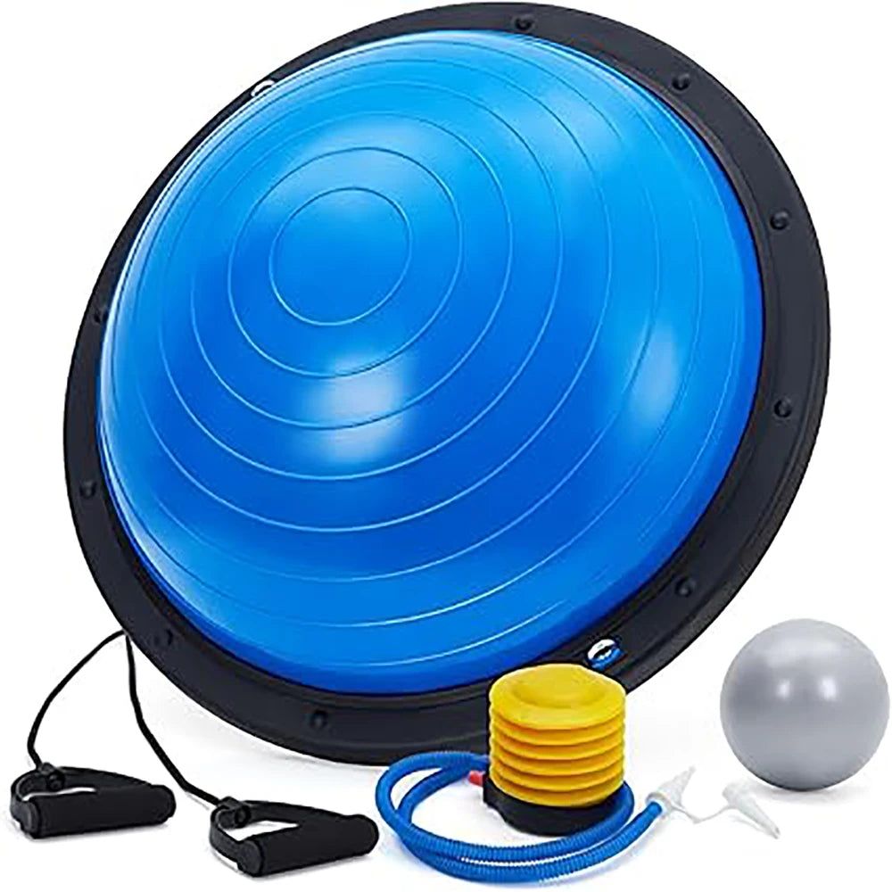 Half Exercise Ball Trainer Non Slip Base With Elastic Bands