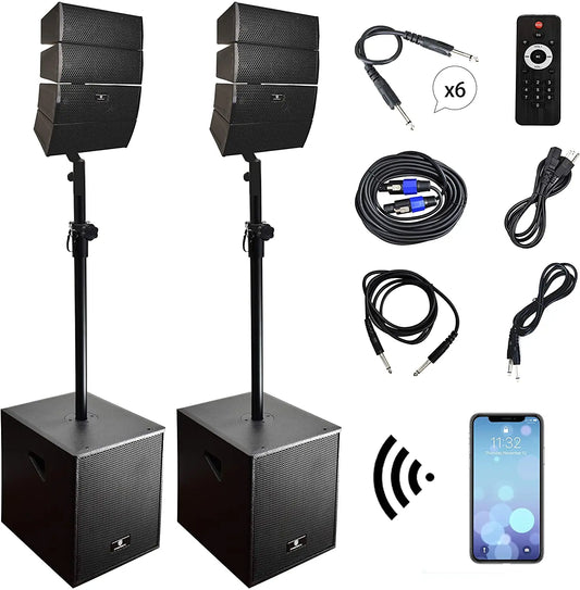 PRORECK Club 3000 4000W DJ Powered PA Speaker System