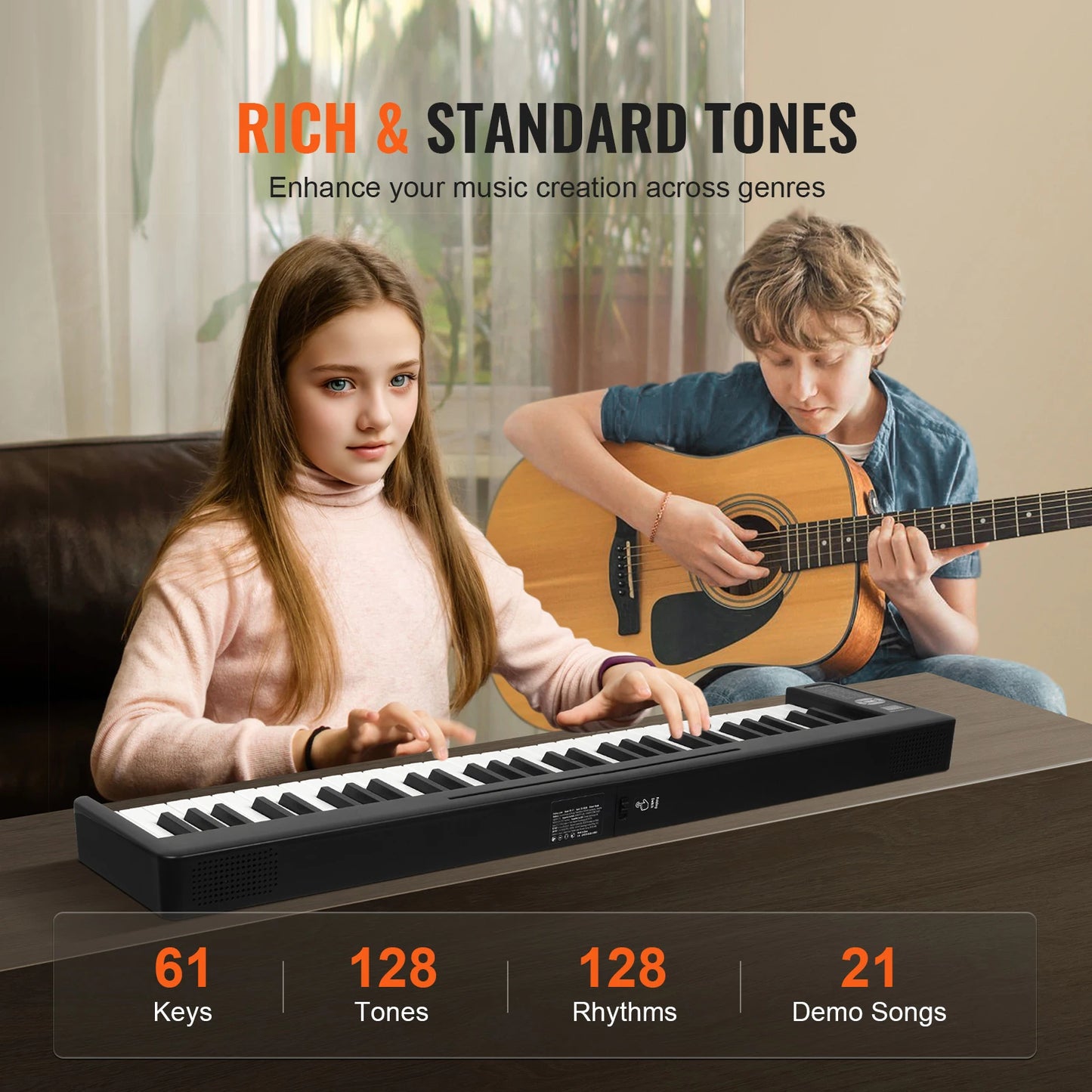 SucceBuy Folding Keyboard Piano 61 Or 88 Keys Bluetooth MIDI