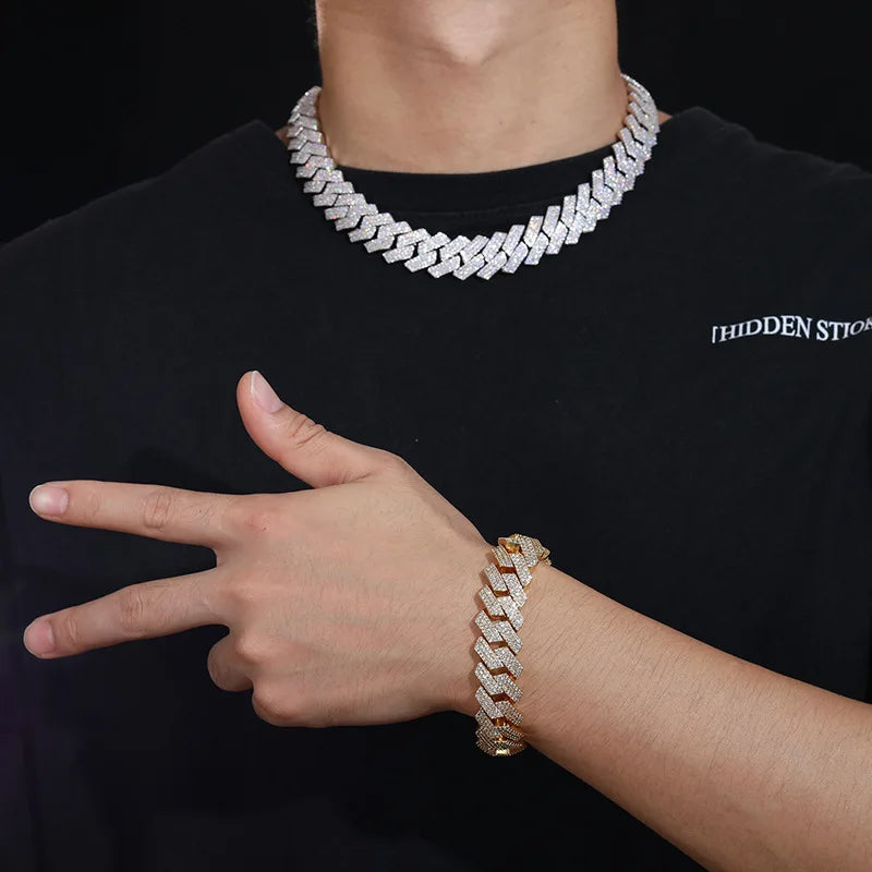 Lyee Cyee Cuban Link Chain Necklace With Diamond Zircon Stone