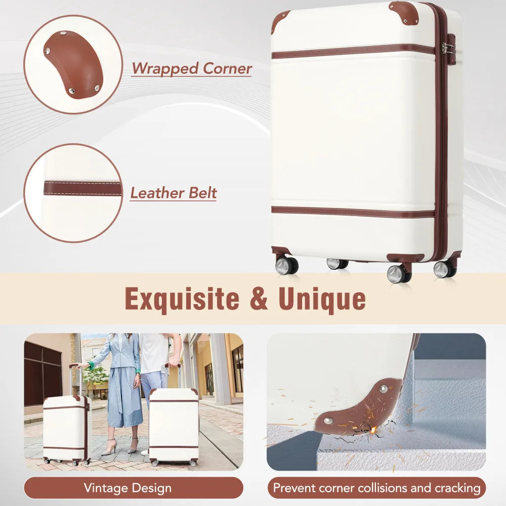 4 Piece Hardside Spinner Luggage Set With TSA Lock