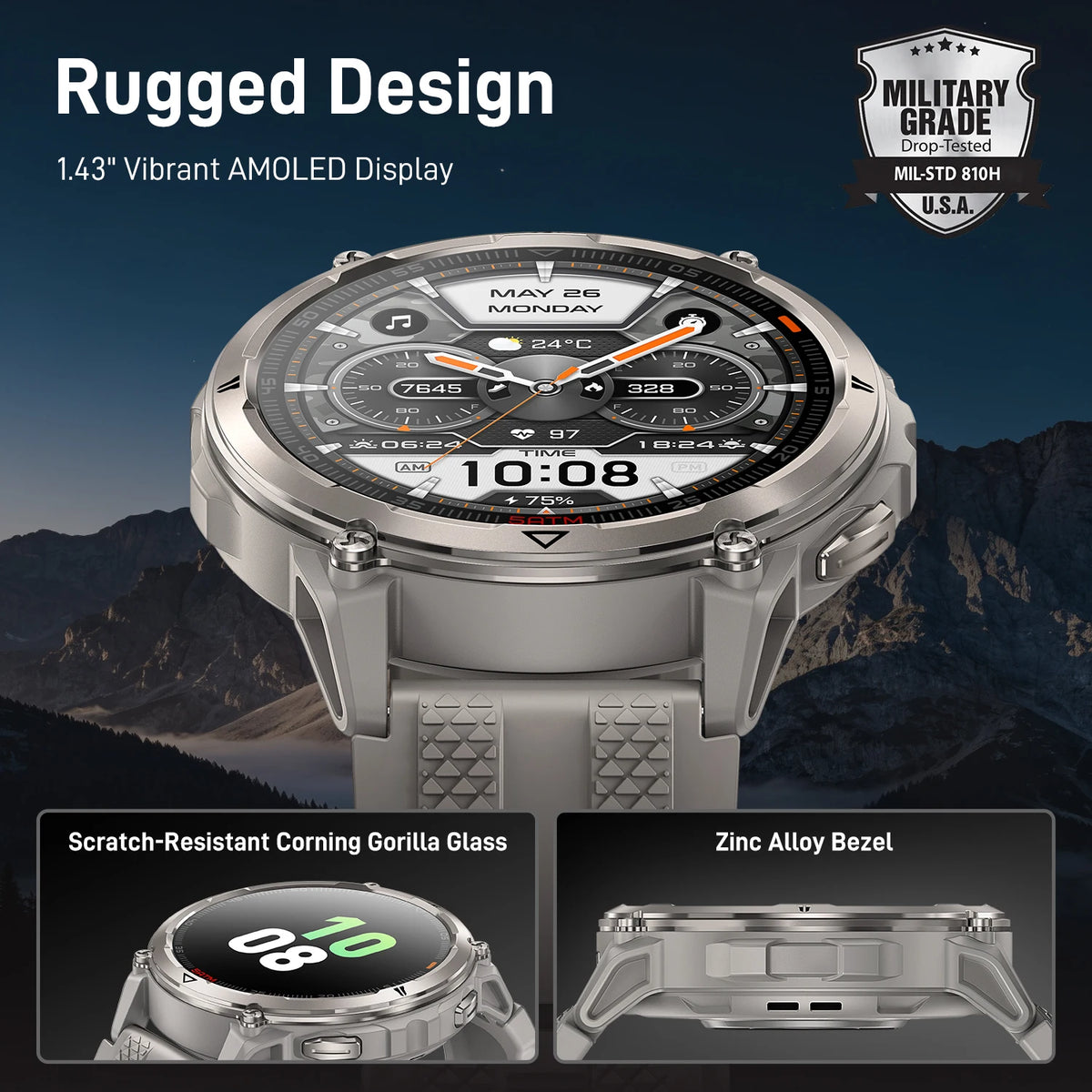 KOSPET ORB 2 Rugged Dual Band GPS AMOLED Smartwatch
