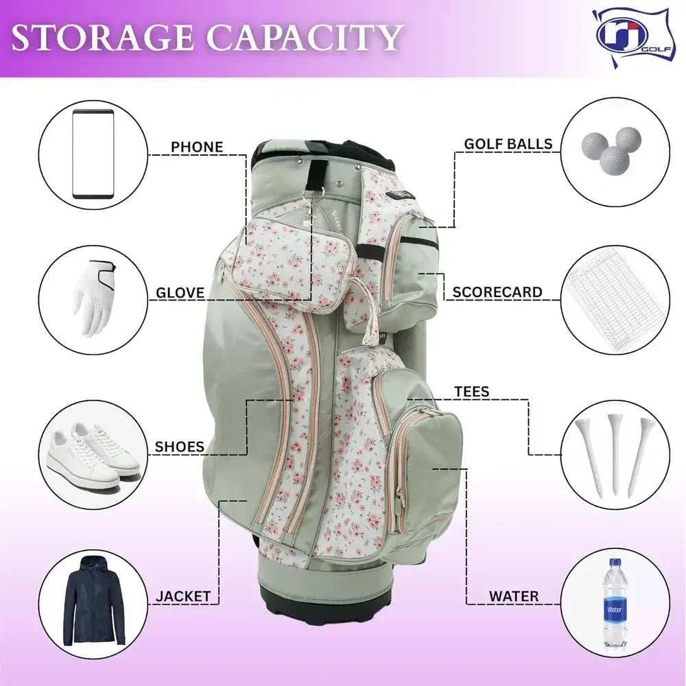 Luxury Women Golf Cart Bag Featuring 14 Way Divider Top