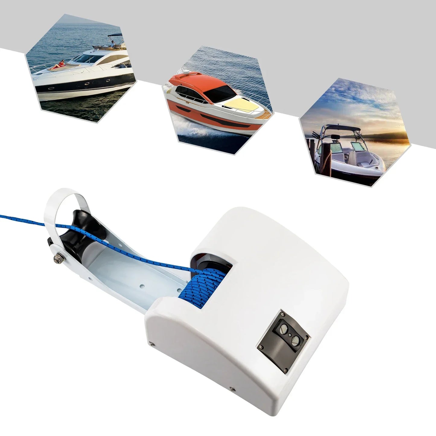 12V 45Lbs Boat Anchor Winch With Wireless Remote Controller Corrosion Resistant