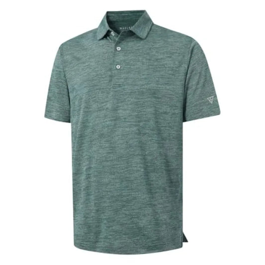 Maelreg Mens Moisture Wicking Short Sleeve Golf Polo Shirt Lightweight Jacquard 3 Button Performance