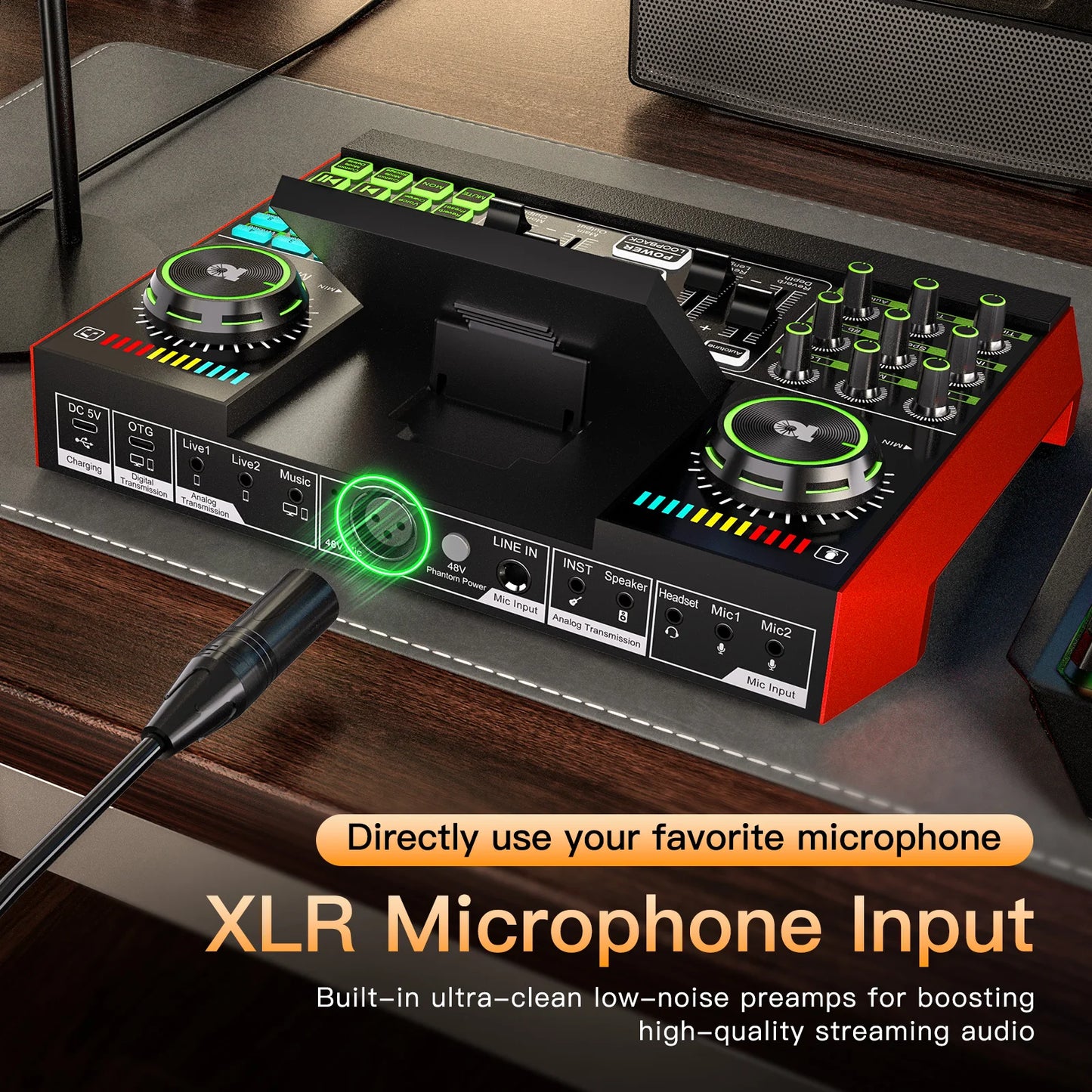 Tenlamp Live Streaming Microphone Bundle With 6 Channel Audio Mixer