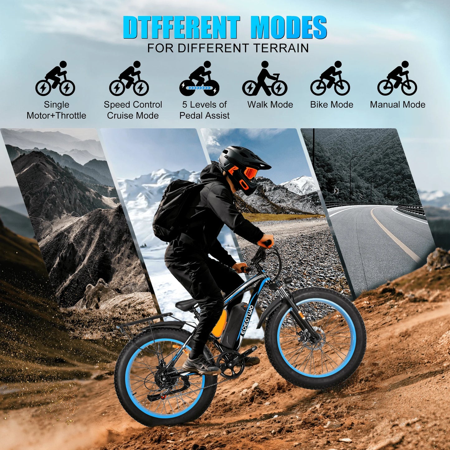 EOEOTWO 1500W 26 Inch Fat Tire Electric Bike For Adults With 960Wh Battery 70 Mile Range 30 MPH