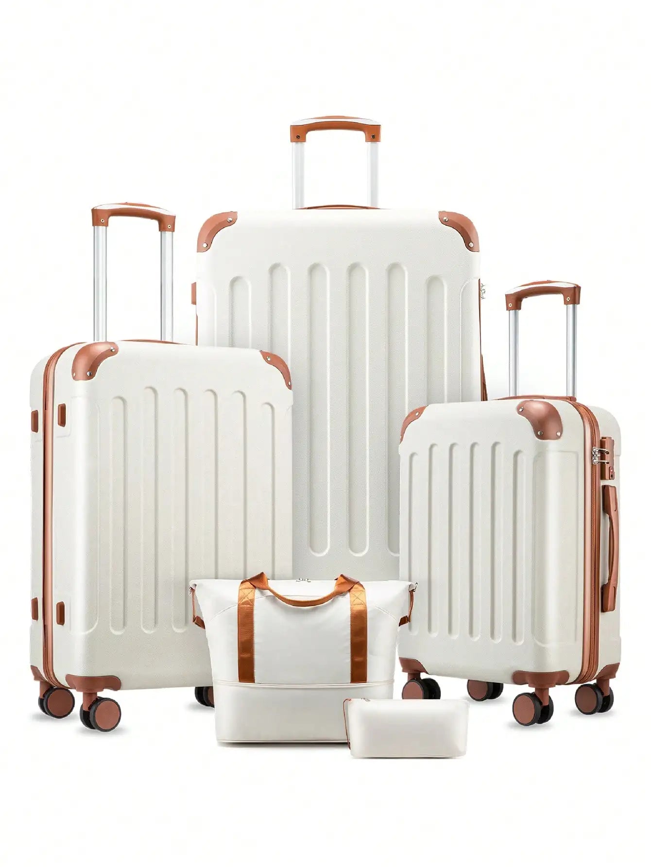Luggage Sets 5 Piece Hardside Suitcases With Spinner Wheels TSA Lock